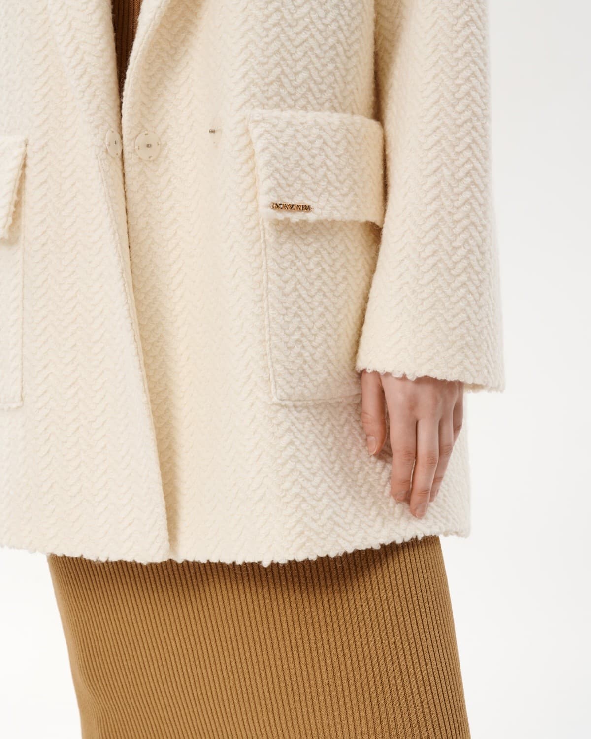 полупальто из фактурной шерсти