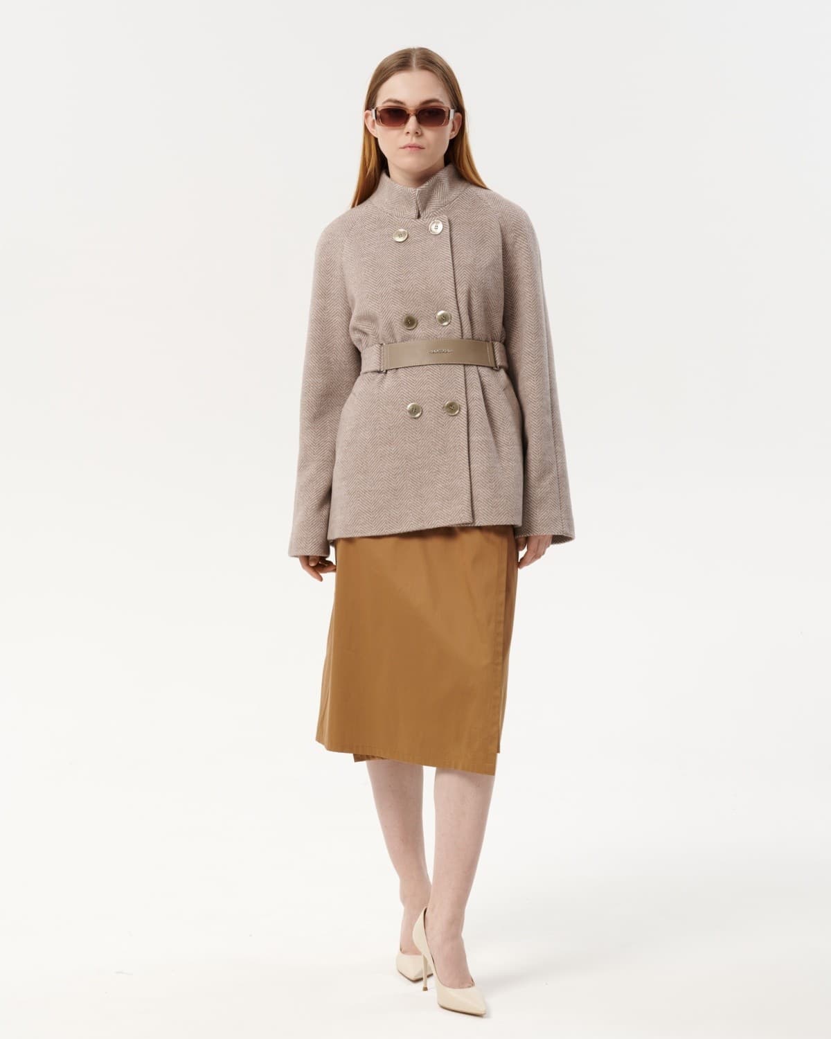 фирменное двубортное полупальто