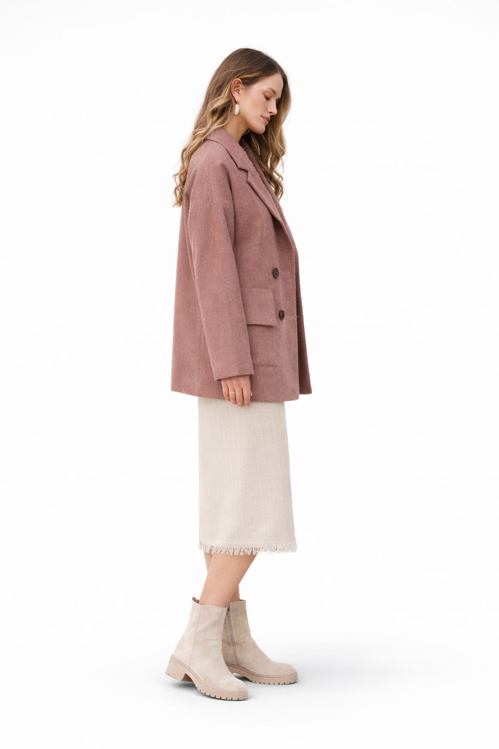 Пальто двубортное на пуговицах