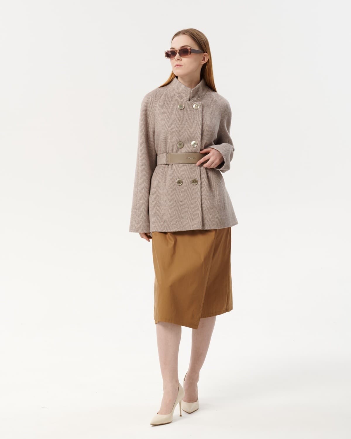 фирменное двубортное полупальто