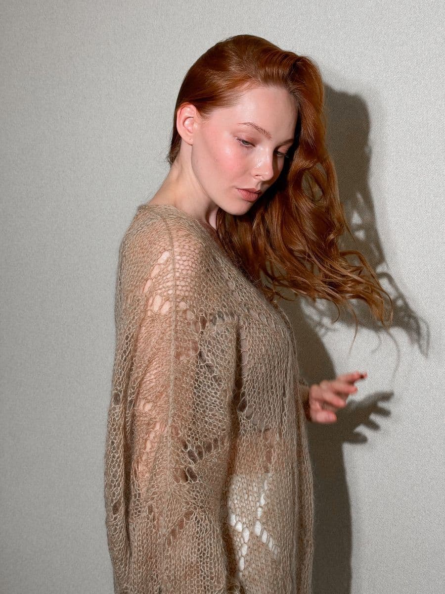 кардиган-паутинка ажурной вязки