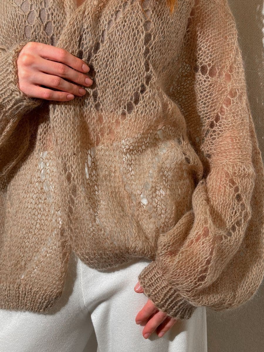 кардиган-паутинка ажурной вязки