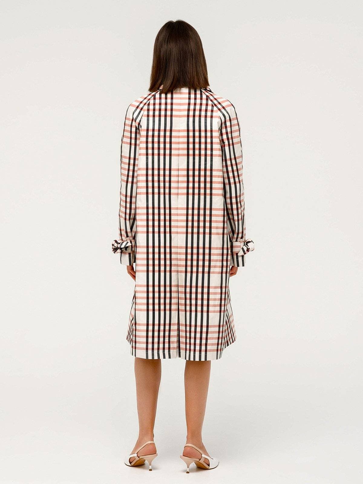 свободный плащ в клетку