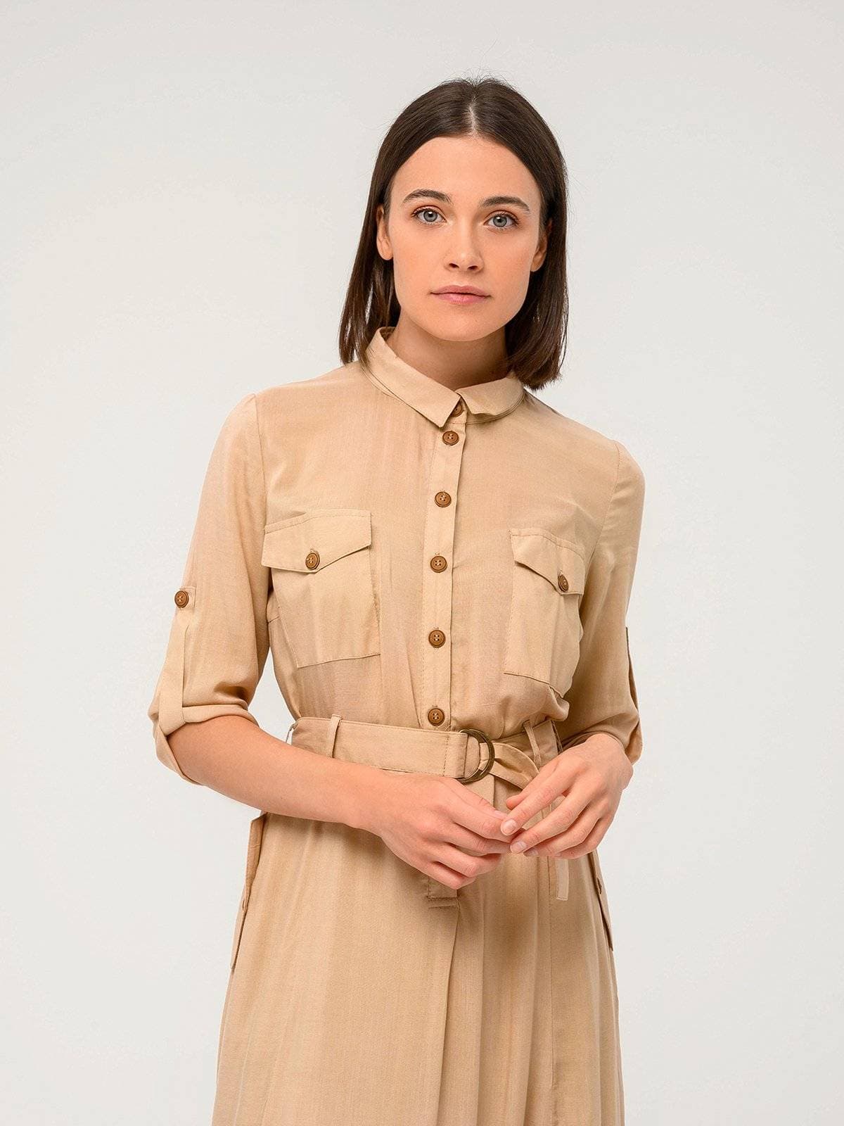 платье макси в стиле сафари