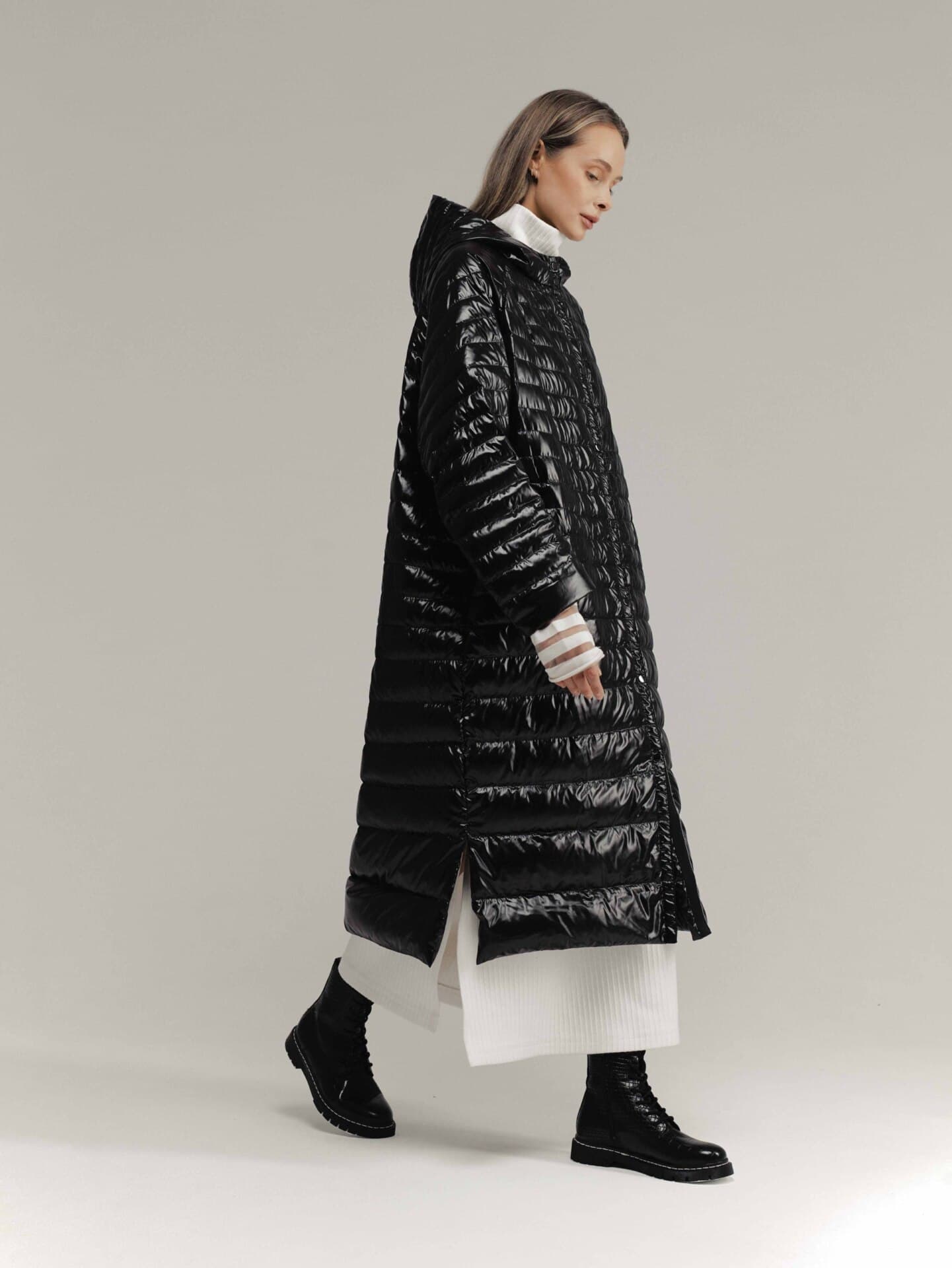 ультралегкий пуховик миди