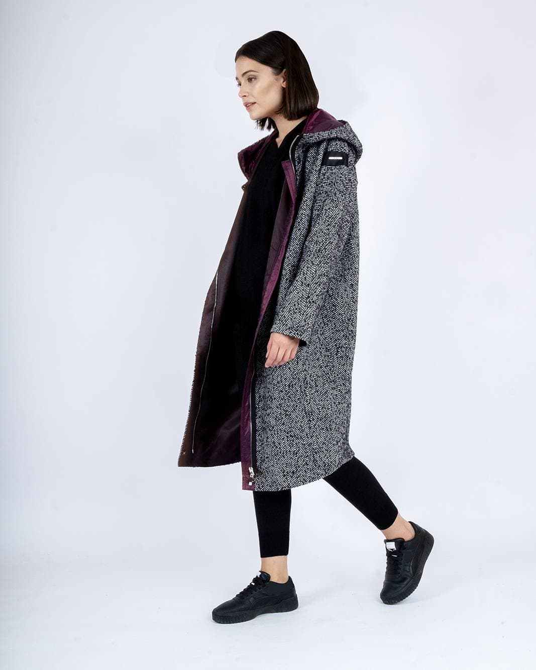 пальто оверсайз с капюшоном