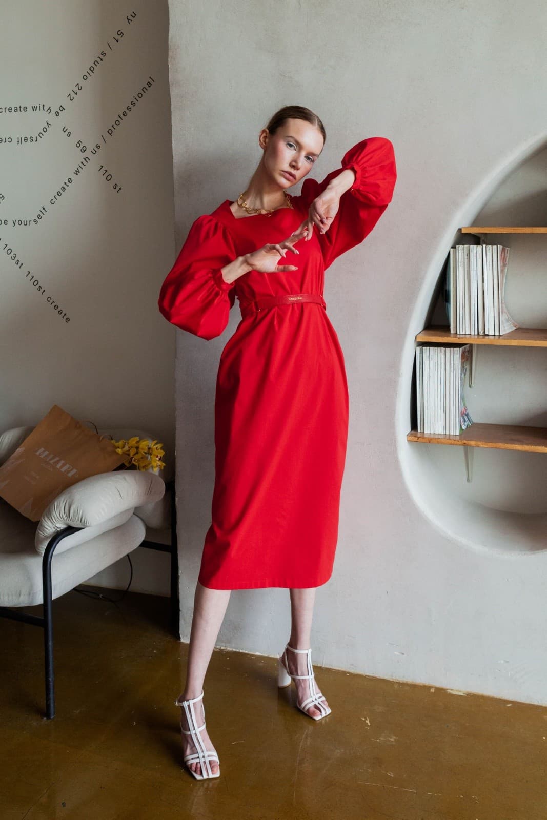 элегантное платье миди