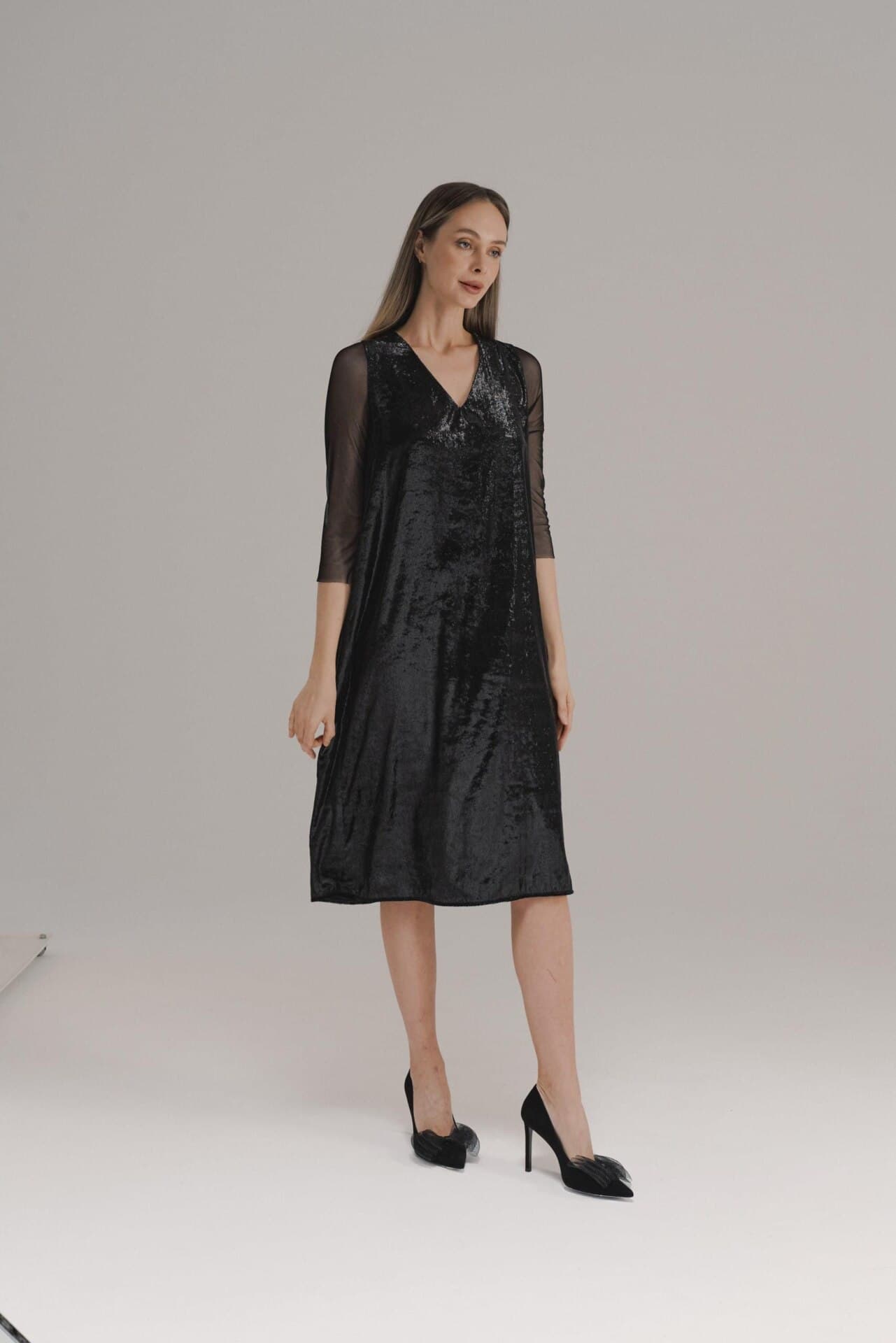 вечернее платье, расшитое пайетками