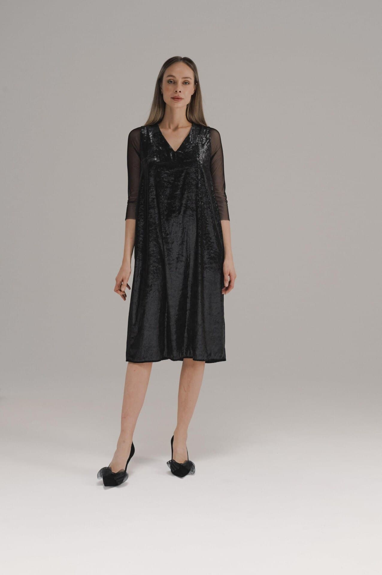 вечернее платье, расшитое пайетками