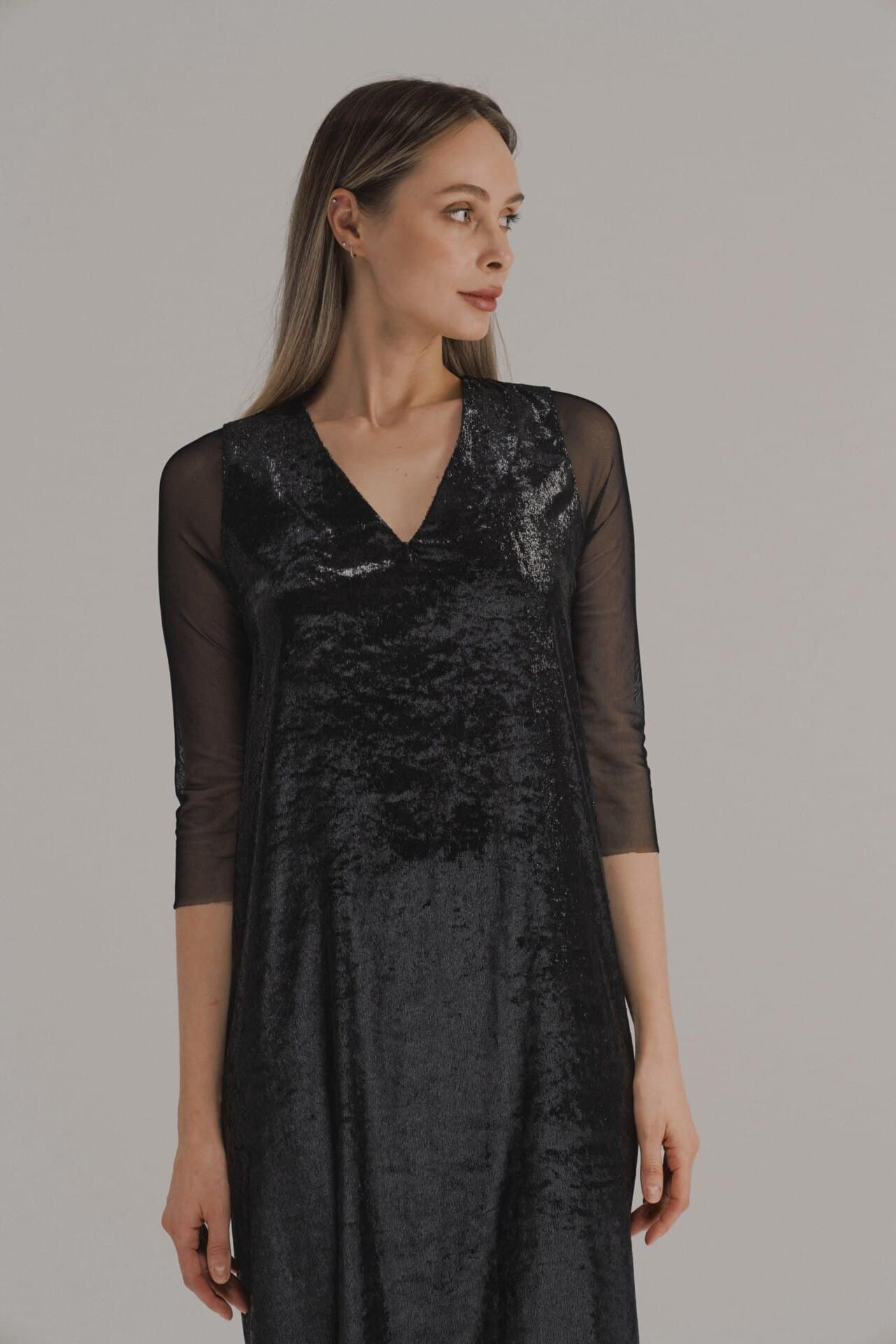 вечернее платье, расшитое пайетками