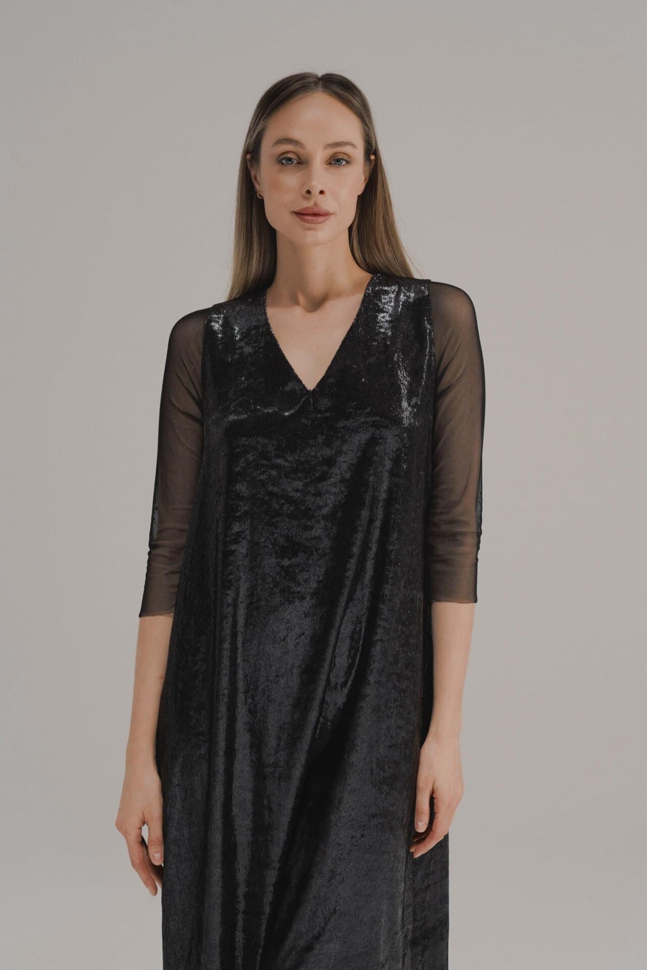 вечернее платье, расшитое пайетками