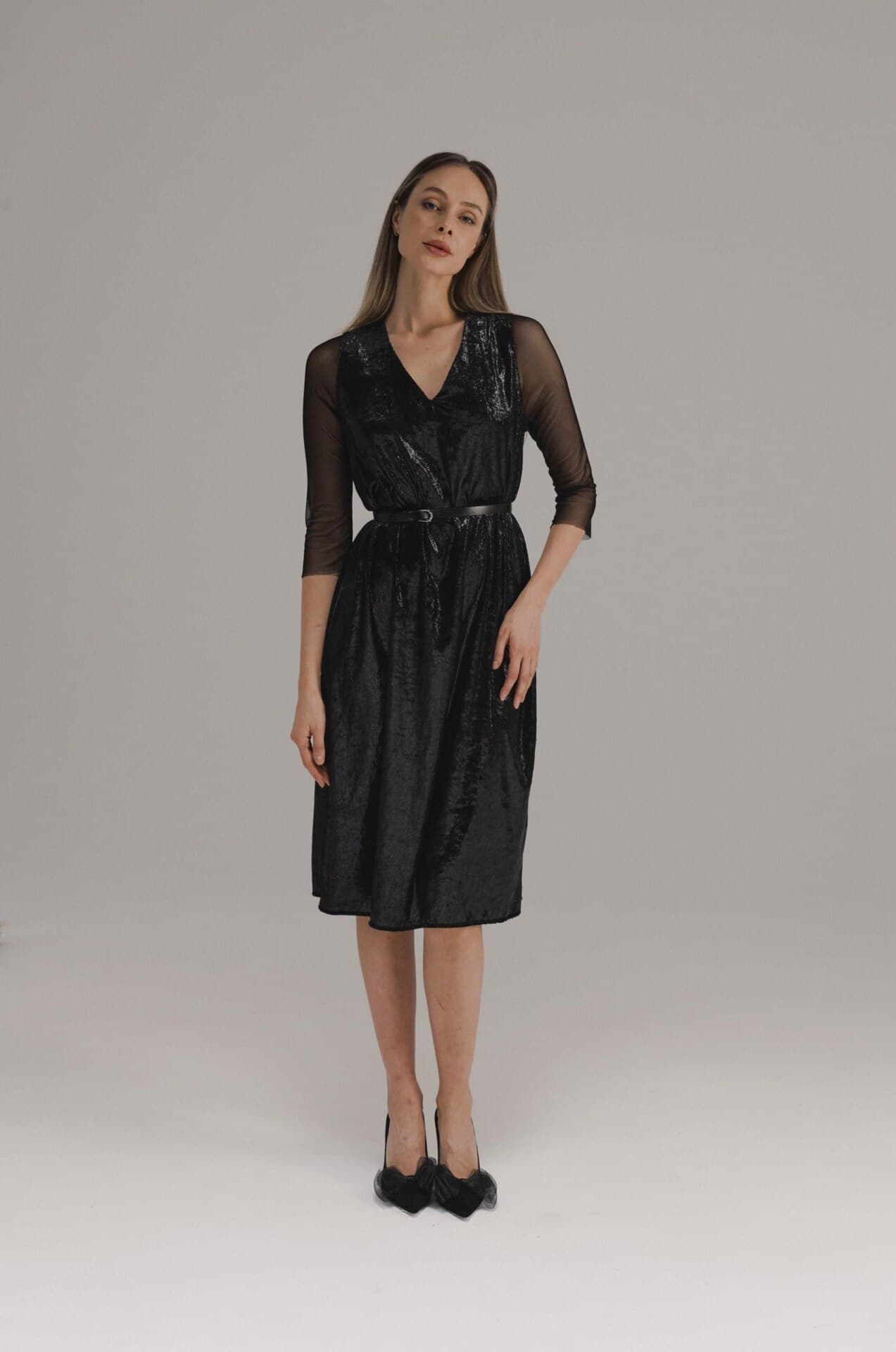 вечернее платье, расшитое пайетками