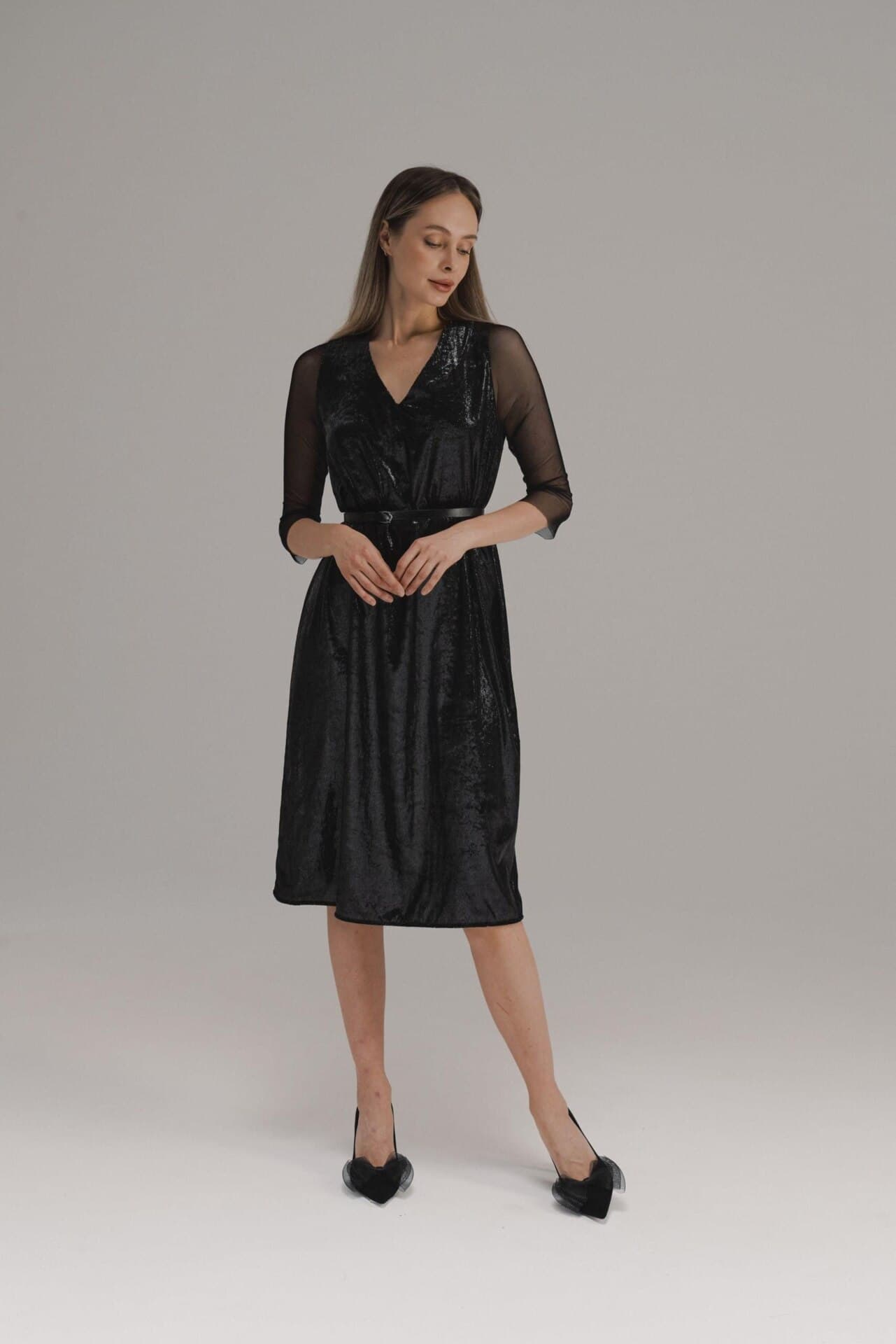 вечернее платье, расшитое пайетками