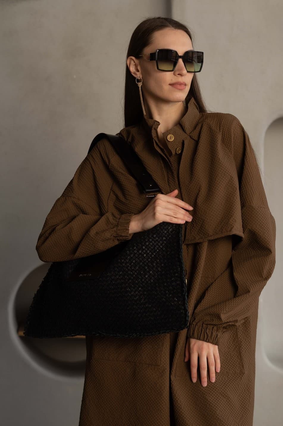 мягкая сумка из натуральной кожи