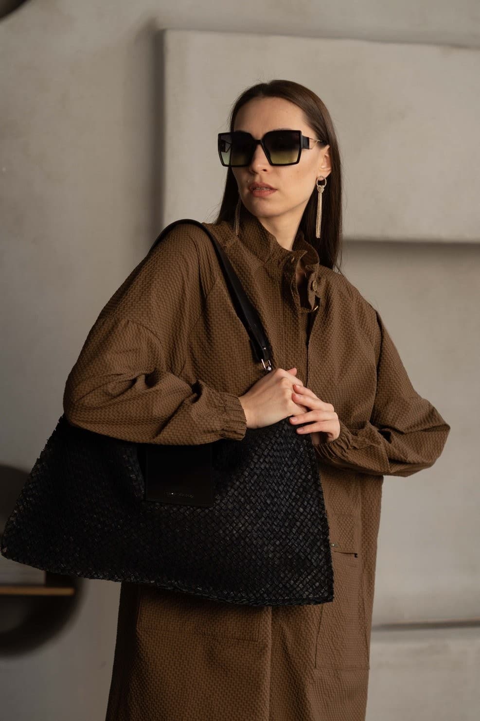 мягкая сумка из натуральной кожи