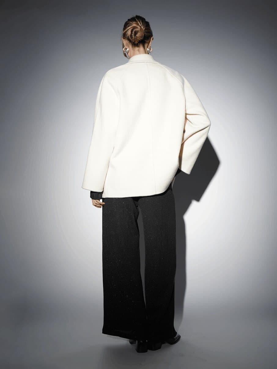 двубортное полупальто из шерсти ягненка