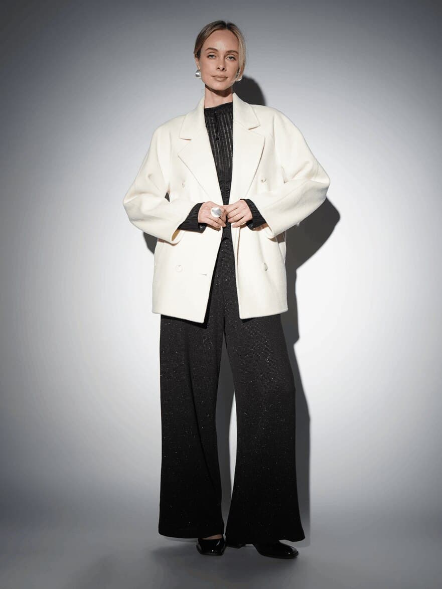 двубортное полупальто из шерсти ягненка