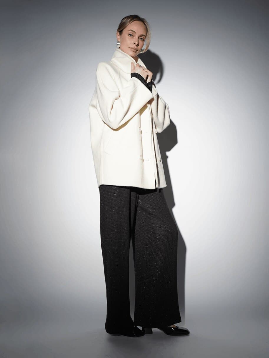 двубортное полупальто из шерсти ягненка