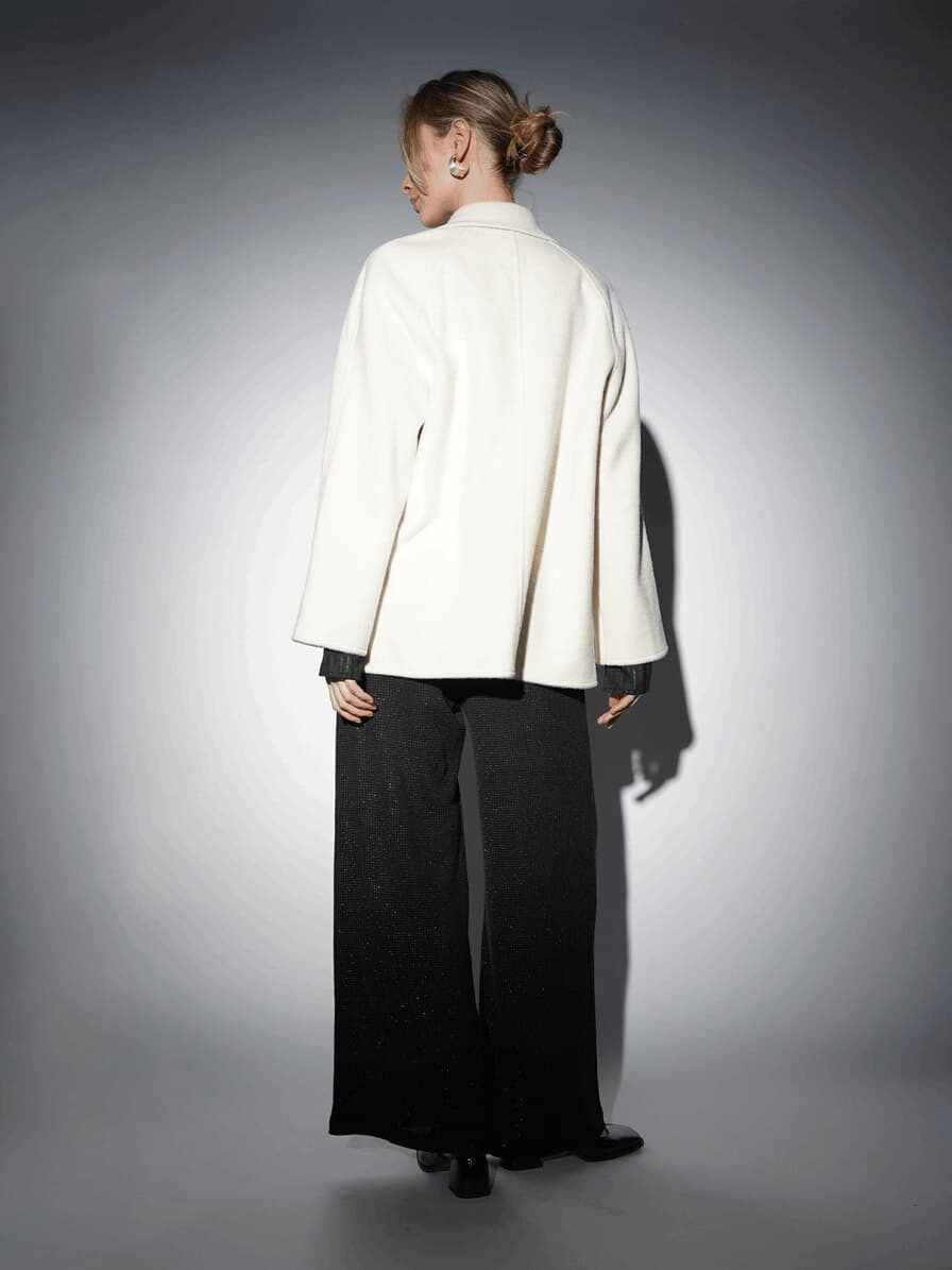 двубортное полупальто из шерсти ягненка