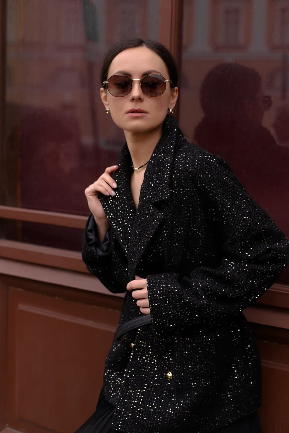 твидовый жакет с пайетками