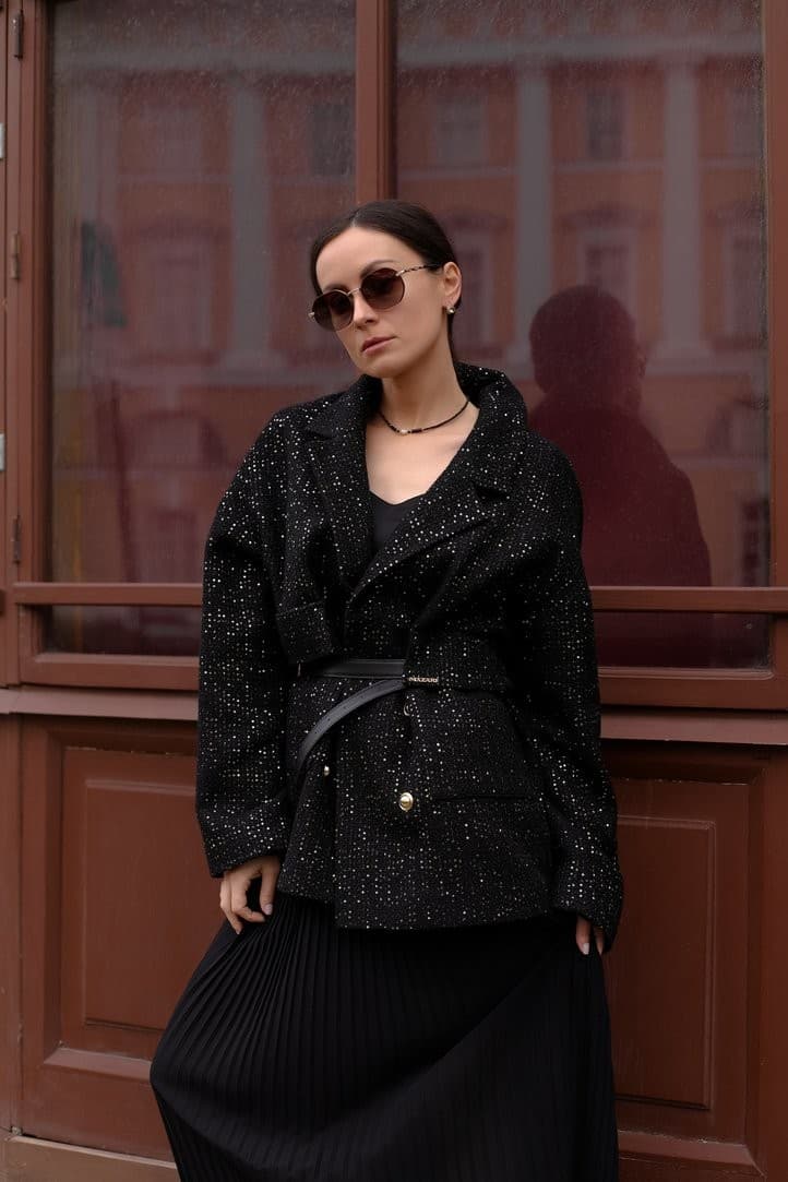 твидовый жакет с пайетками