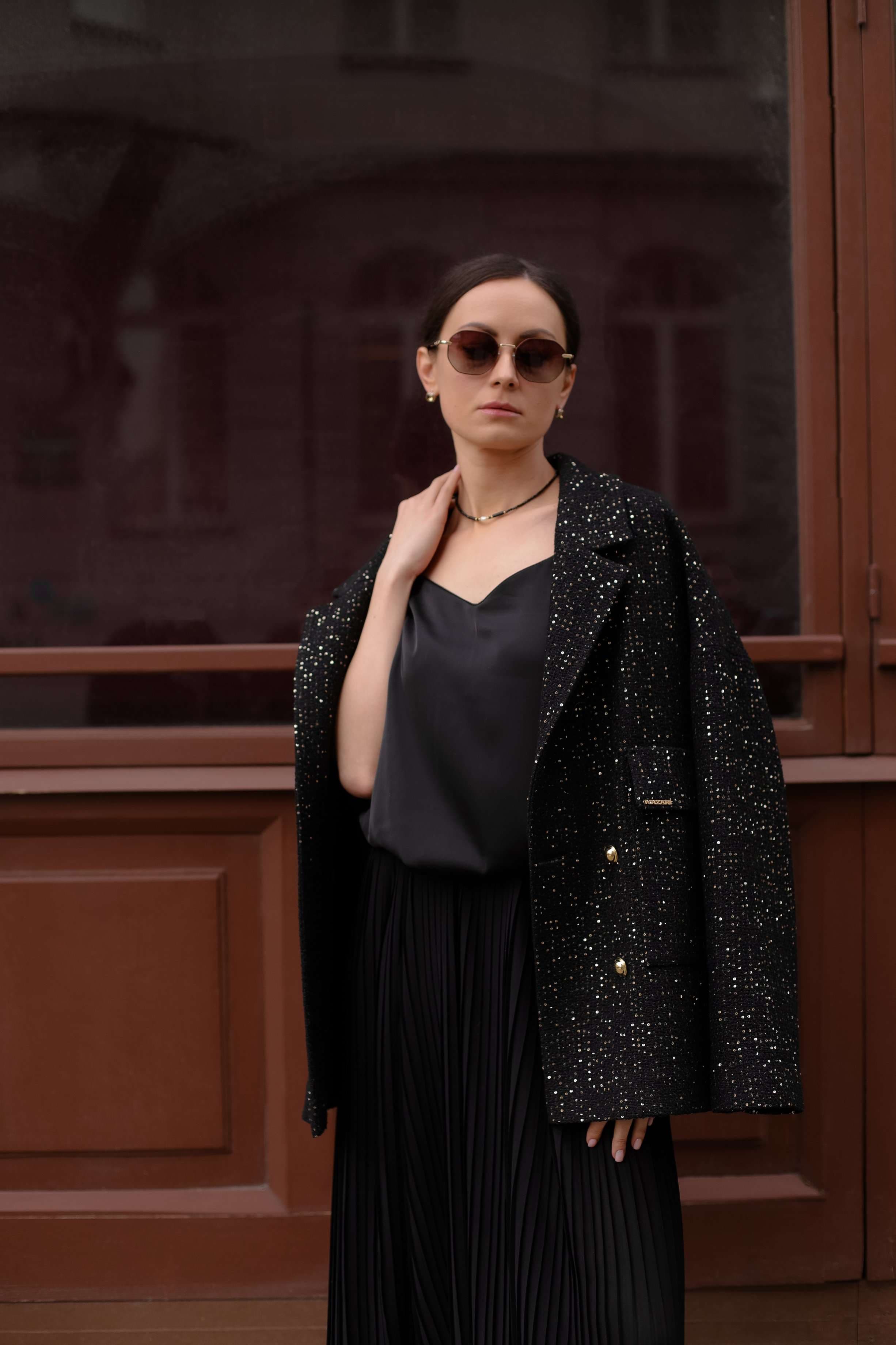 твидовый жакет с пайетками