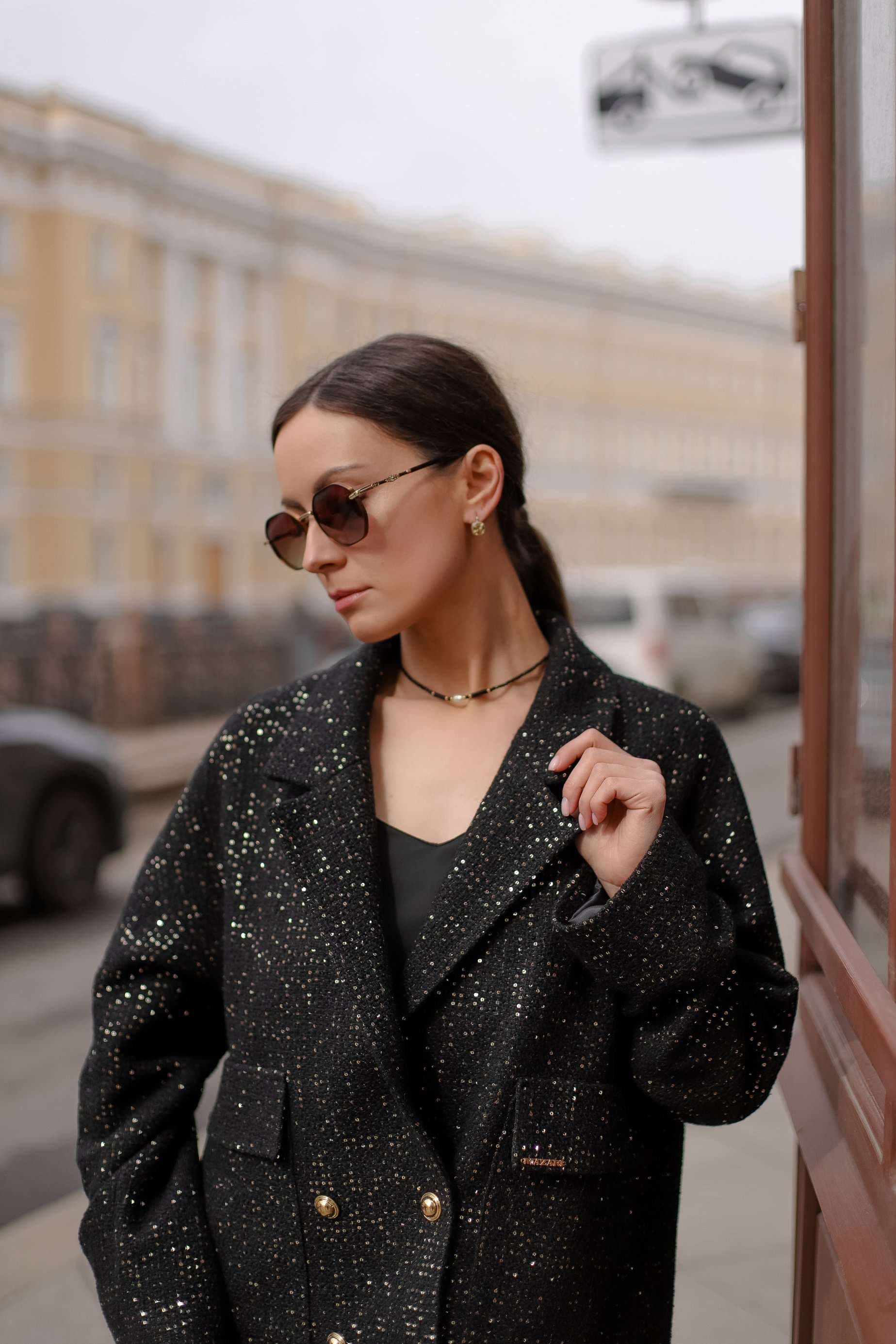 твидовый жакет с пайетками