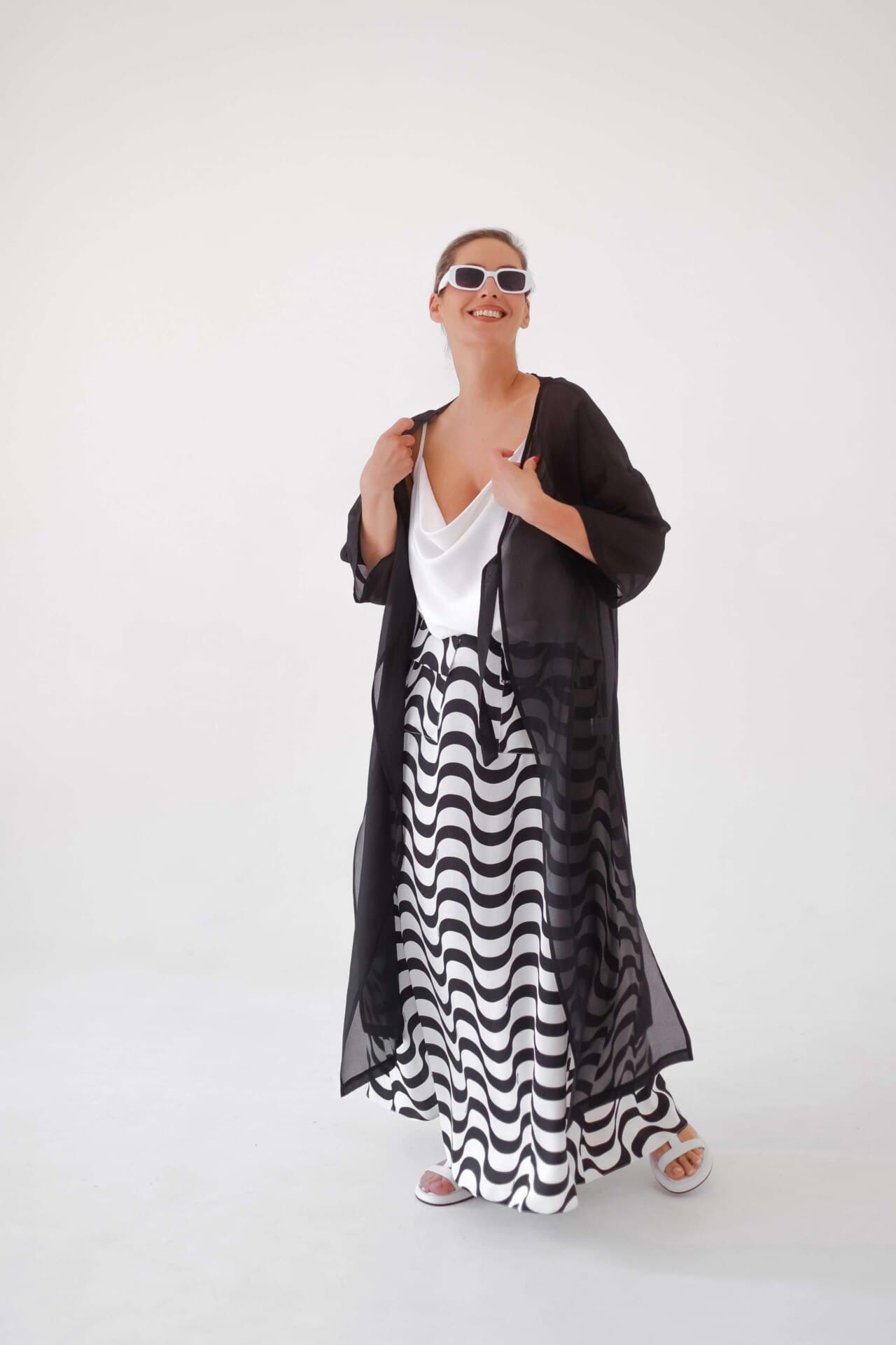 летящий шелковый кардиган