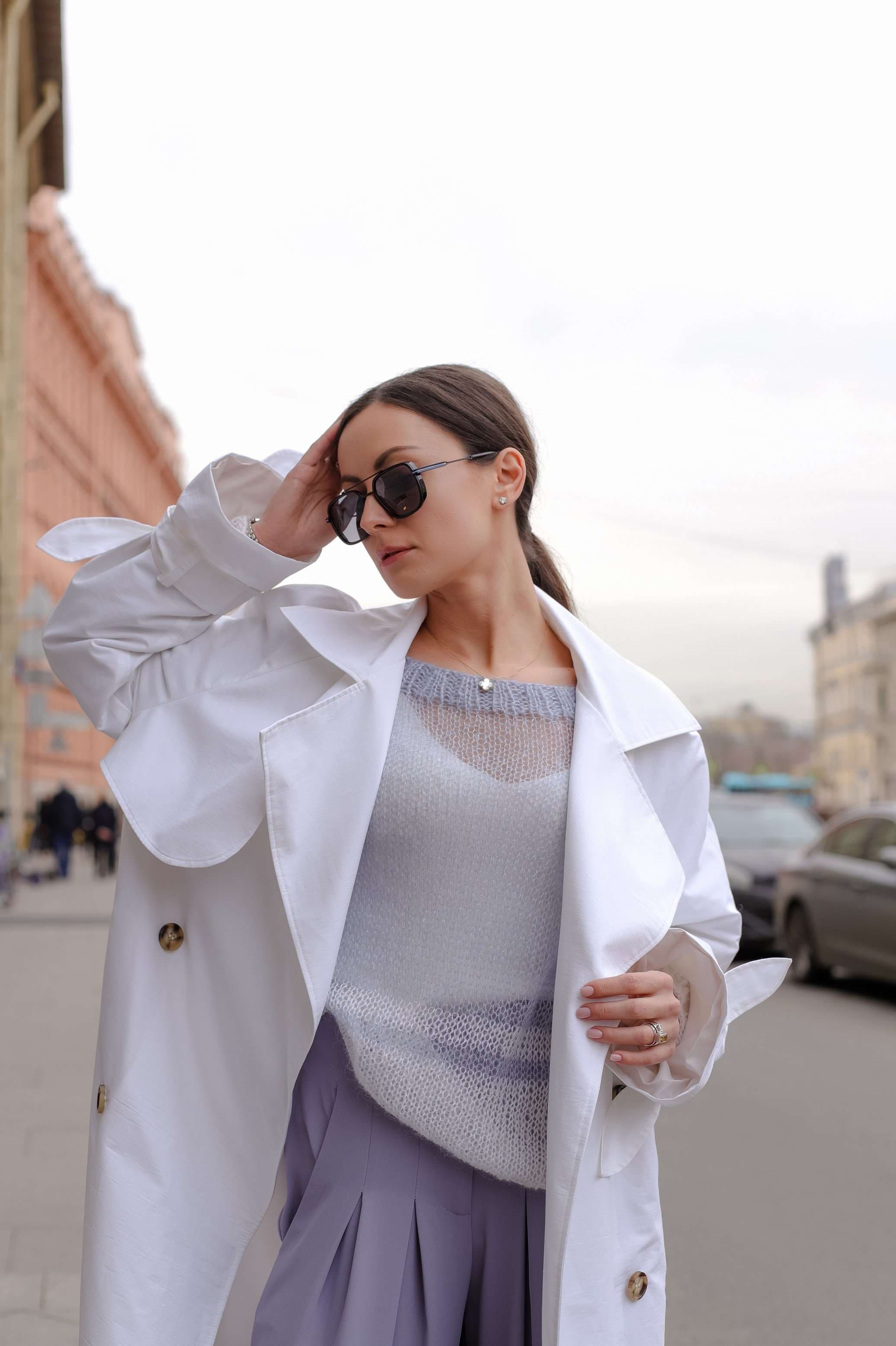 классический двубортный тренч