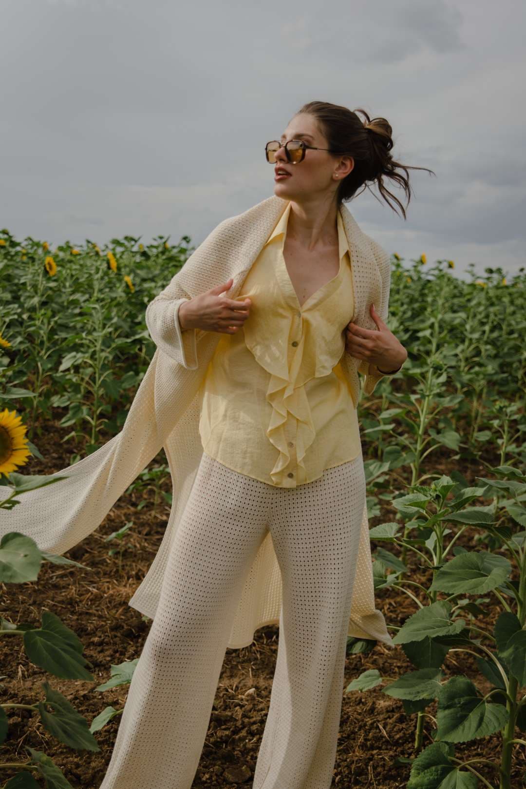 яркая блуза из хлопка и шелка