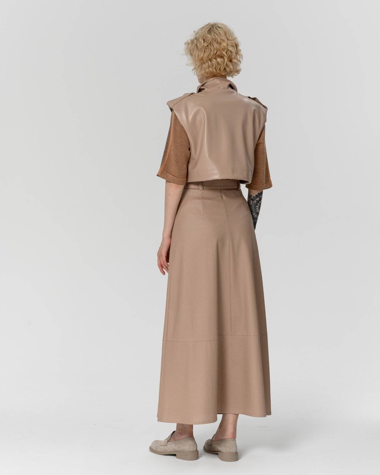 юбка из перфорированной экокожи