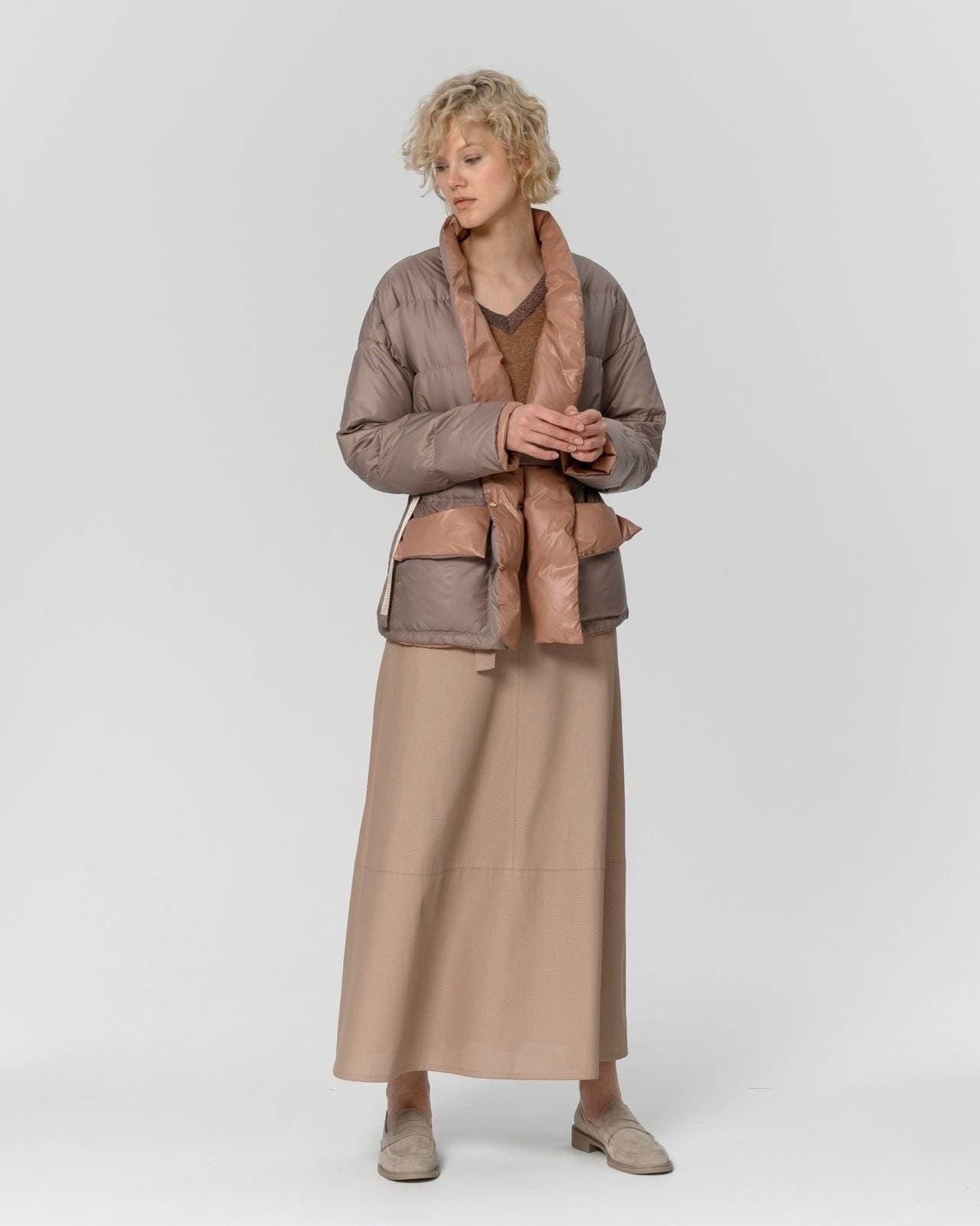 юбка из перфорированной экокожи