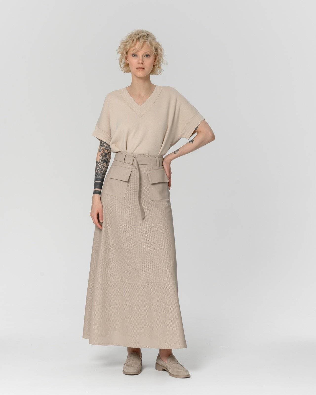 юбка из перфорированной экокожи