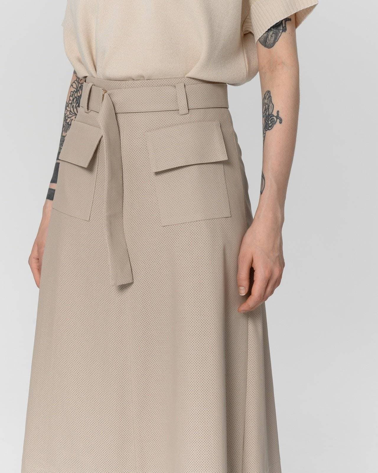 юбка из перфорированной экокожи