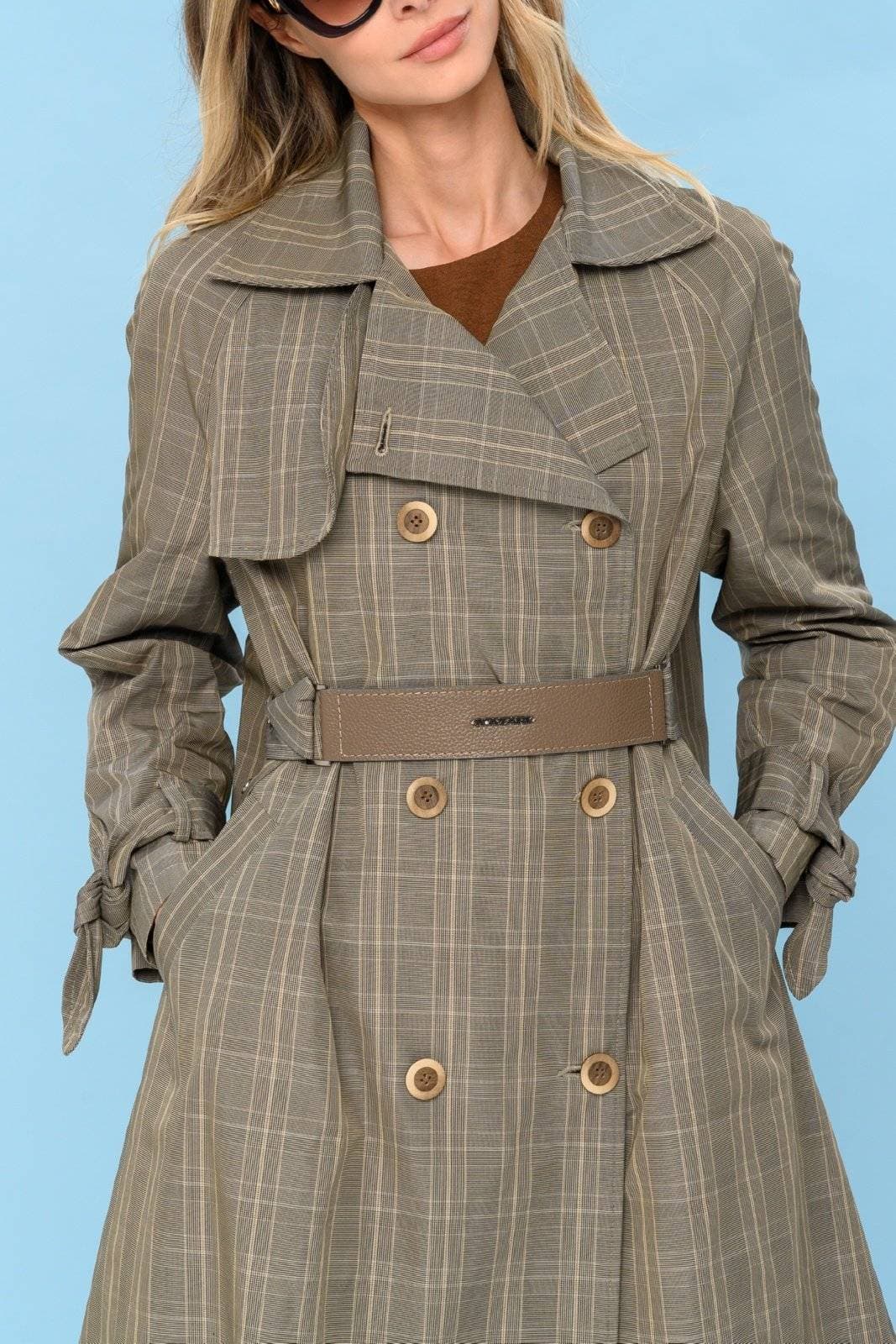 свободный плащ в клетку