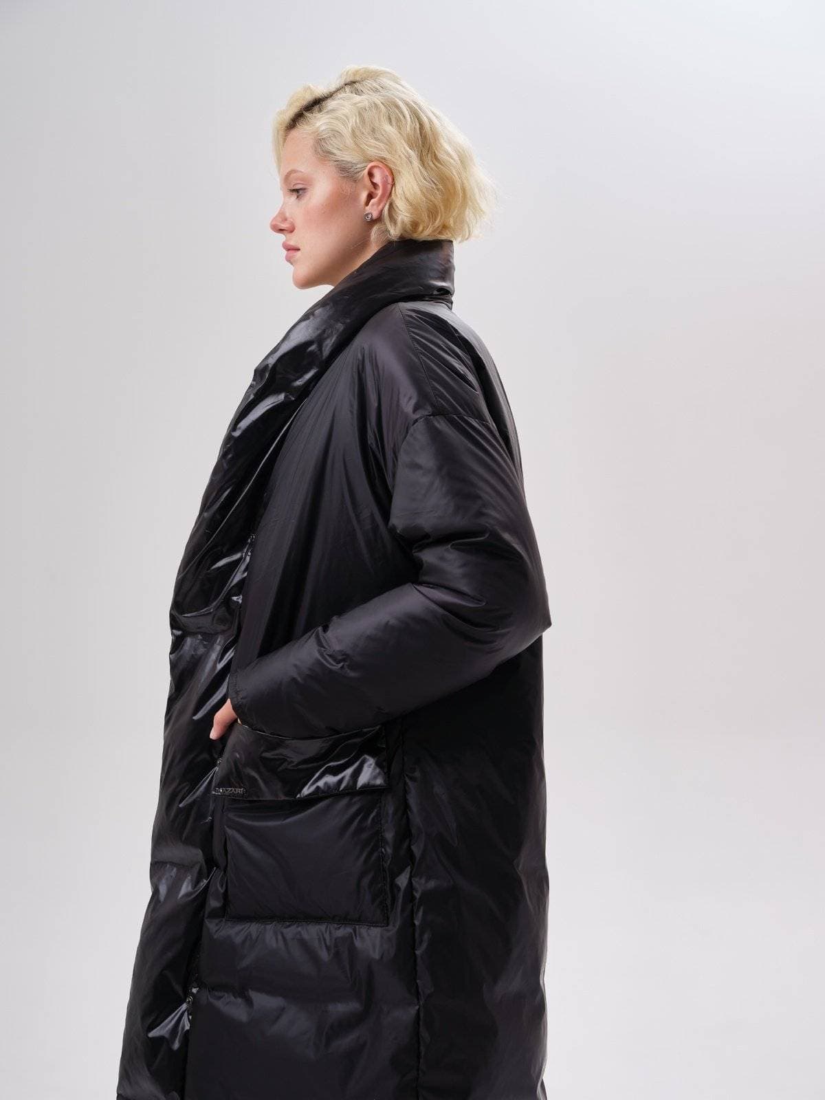 пуховое пальто длины макси