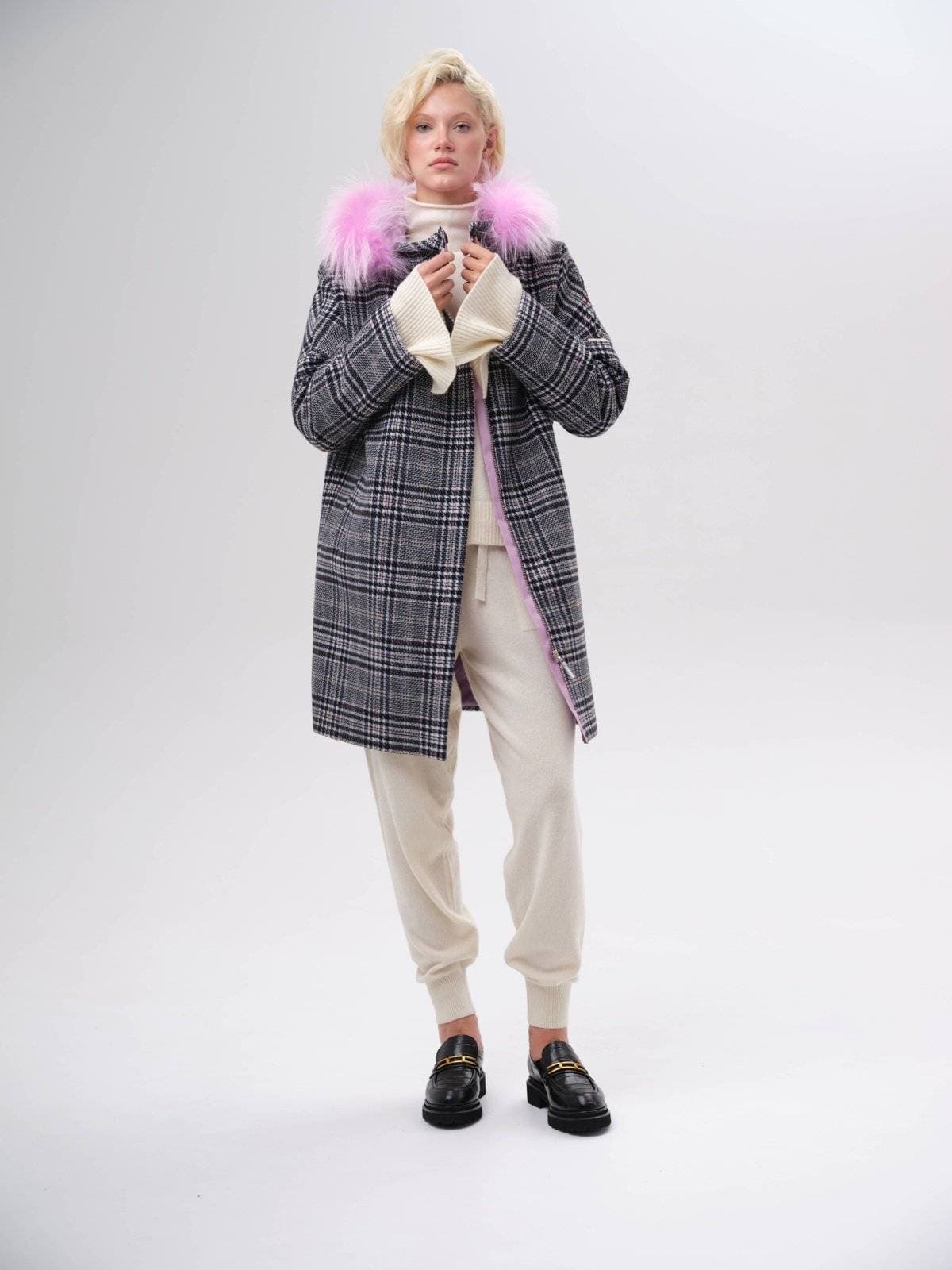 шерстяное пальто на молнии