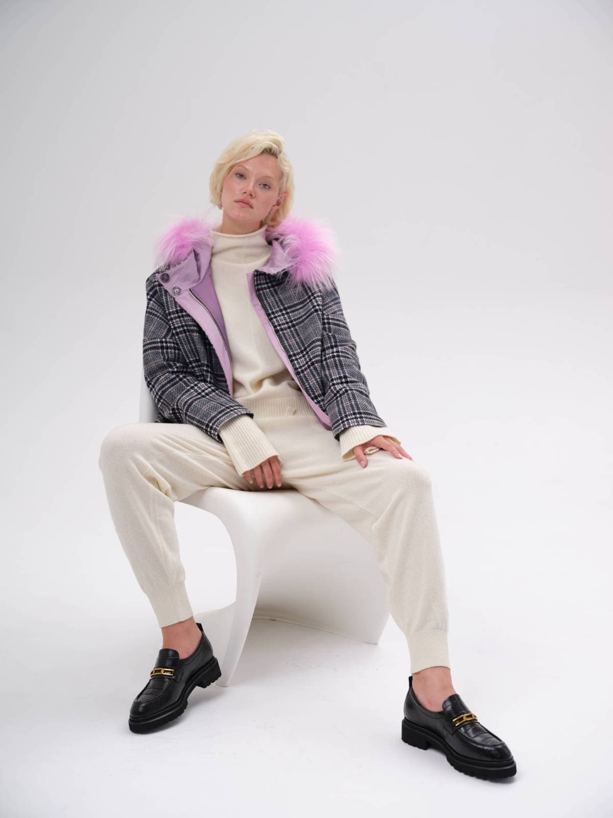 шерстяное пальто на молнии