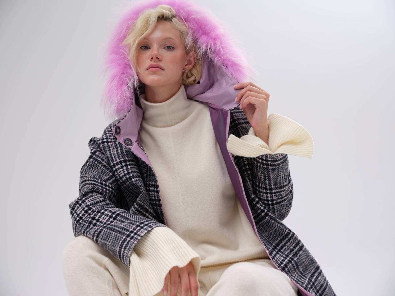 шерстяное пальто на молнии