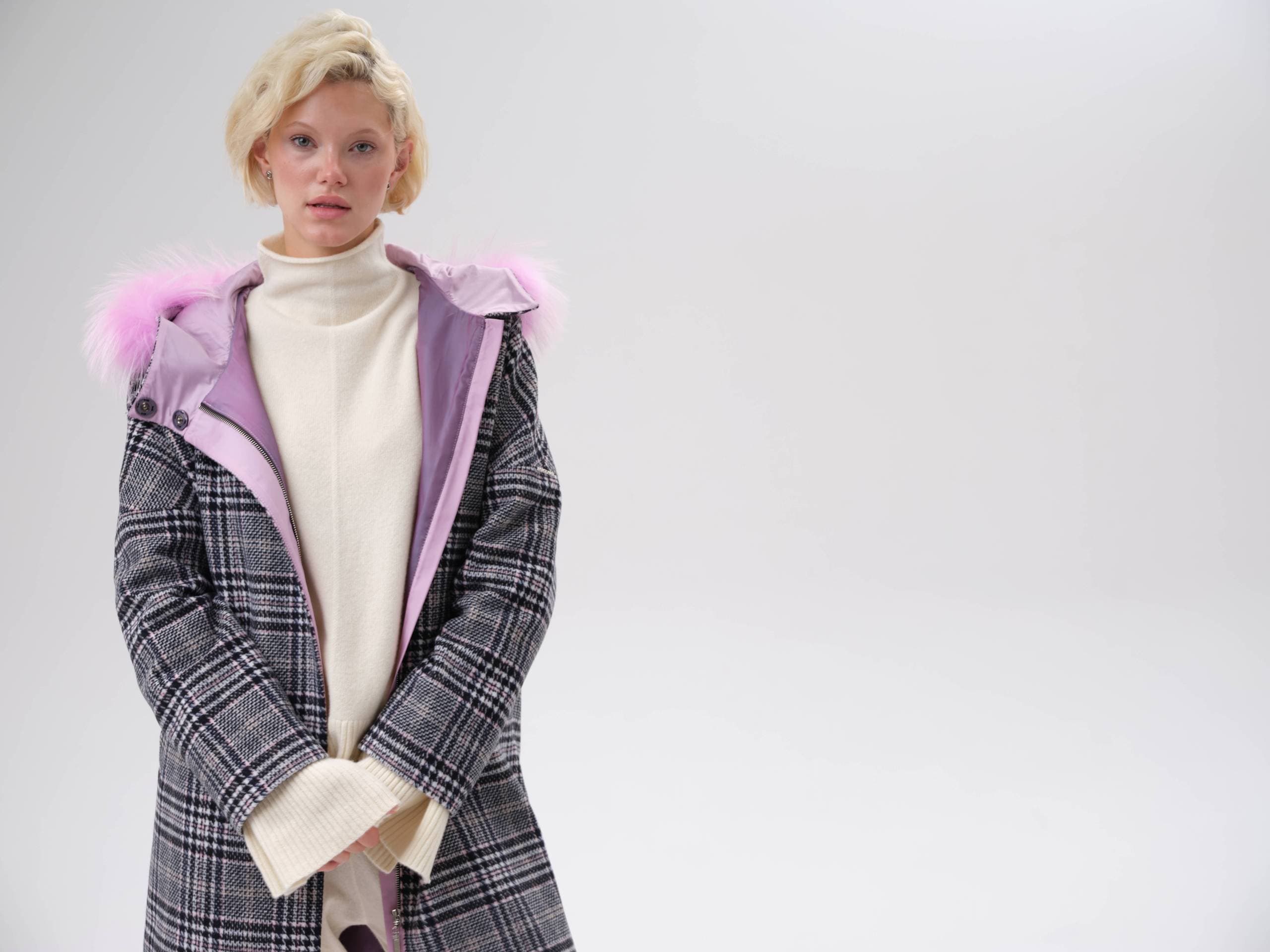 шерстяное пальто на молнии