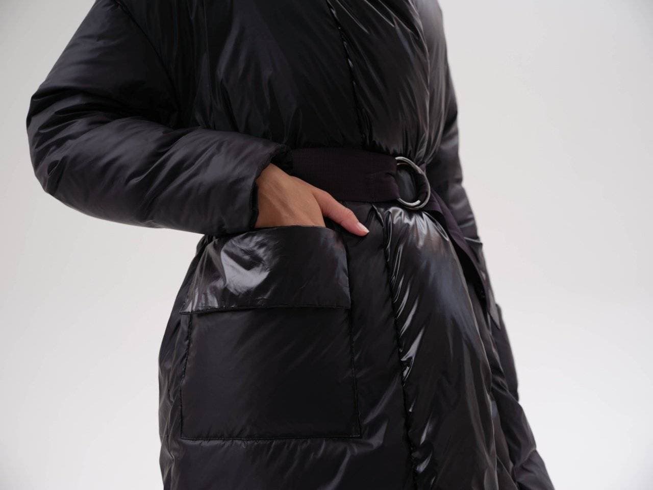 пуховое пальто длины макси