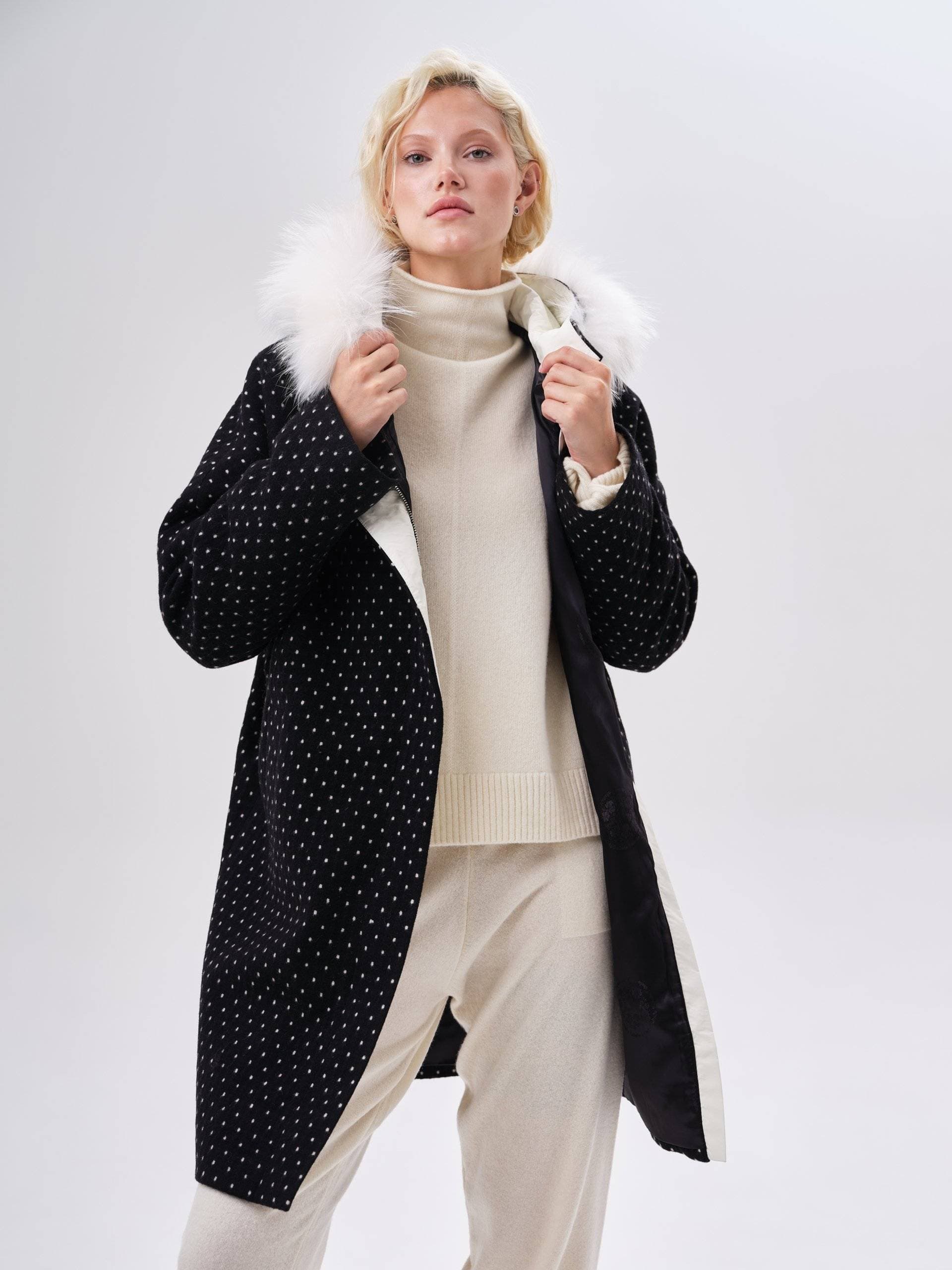 шерстяное пальто на молнии