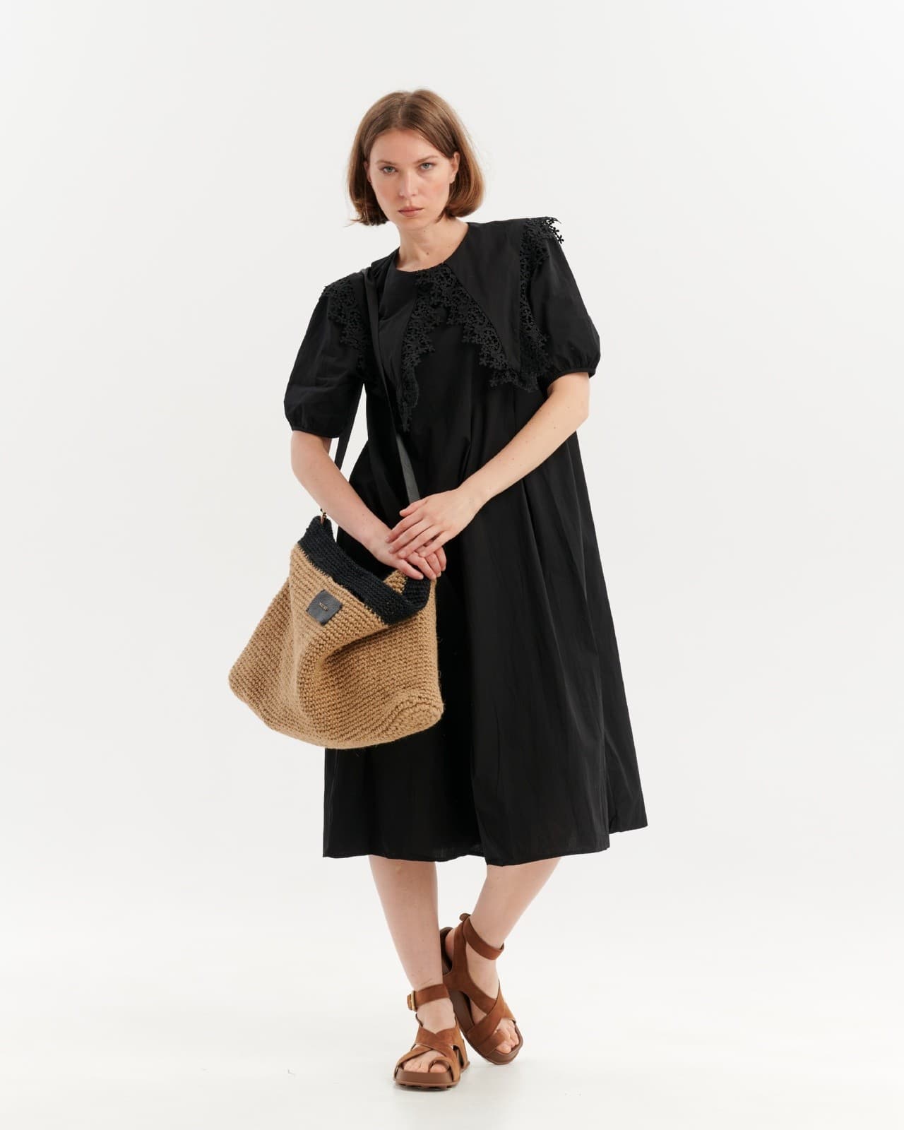 объемная сумка тоут из джута