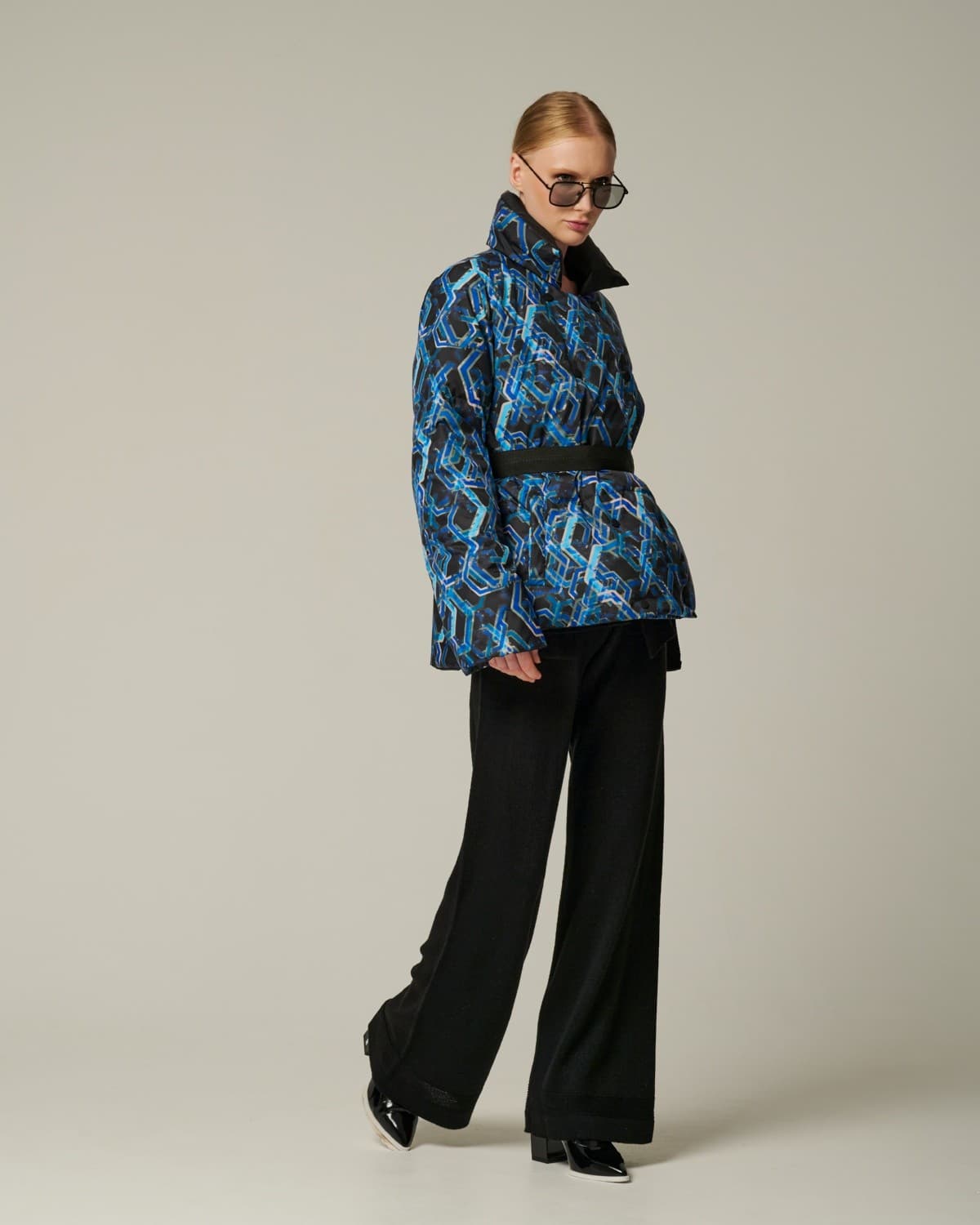 двусторонняя пуховая куртка с принтом