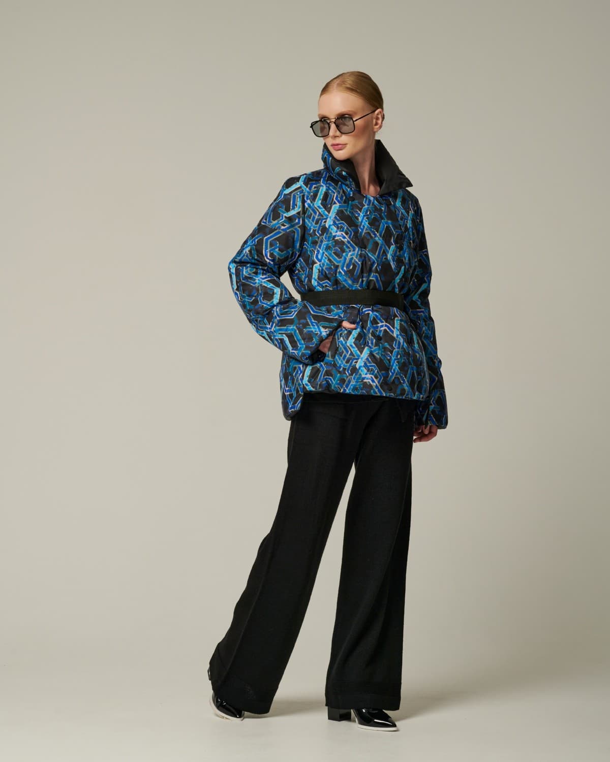 двусторонняя пуховая куртка с принтом