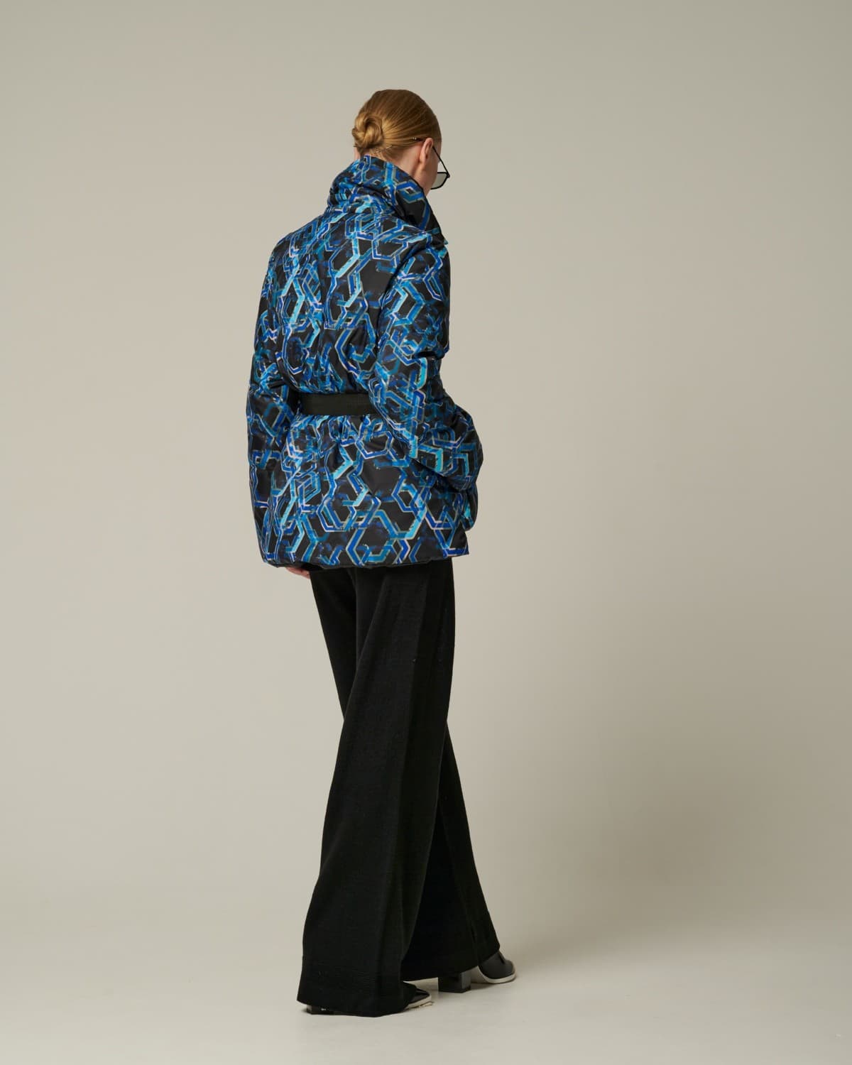 двусторонняя пуховая куртка с принтом