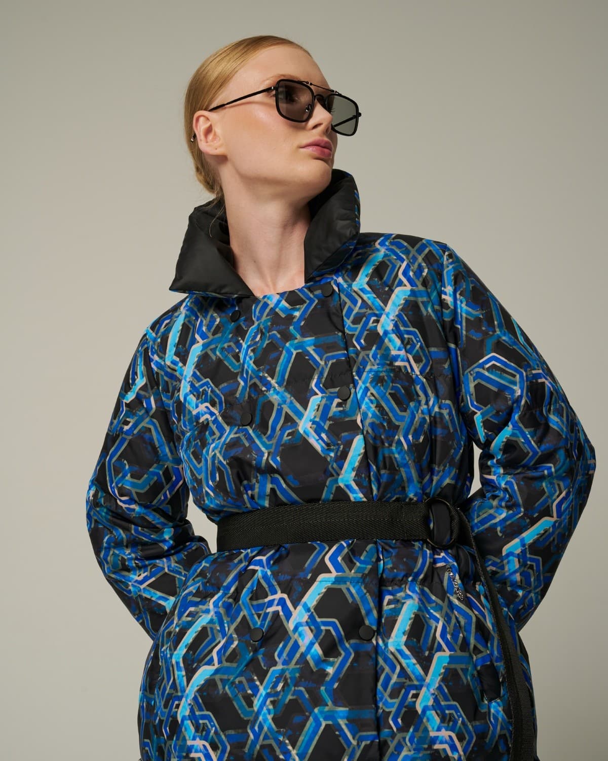 двусторонняя пуховая куртка с принтом