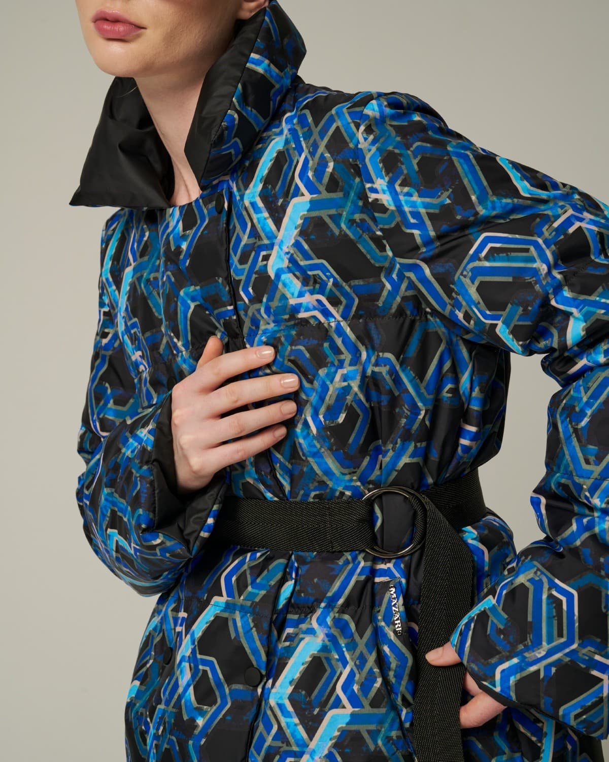 двусторонняя пуховая куртка с принтом