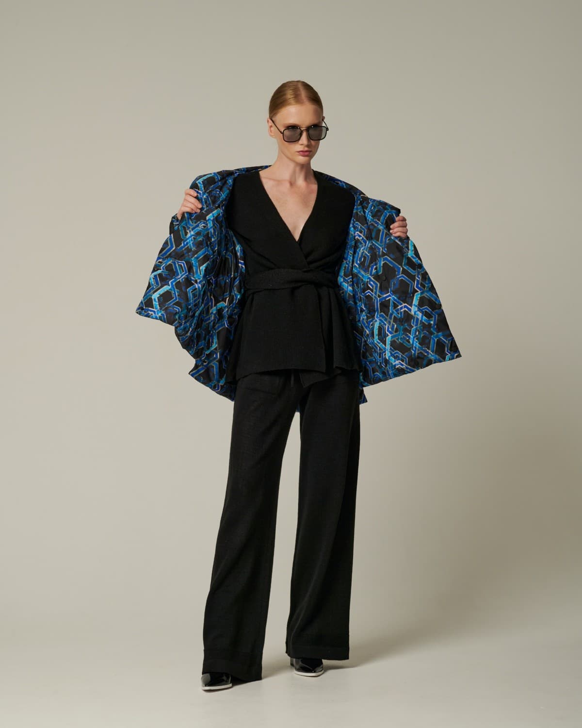 двусторонняя пуховая куртка с принтом