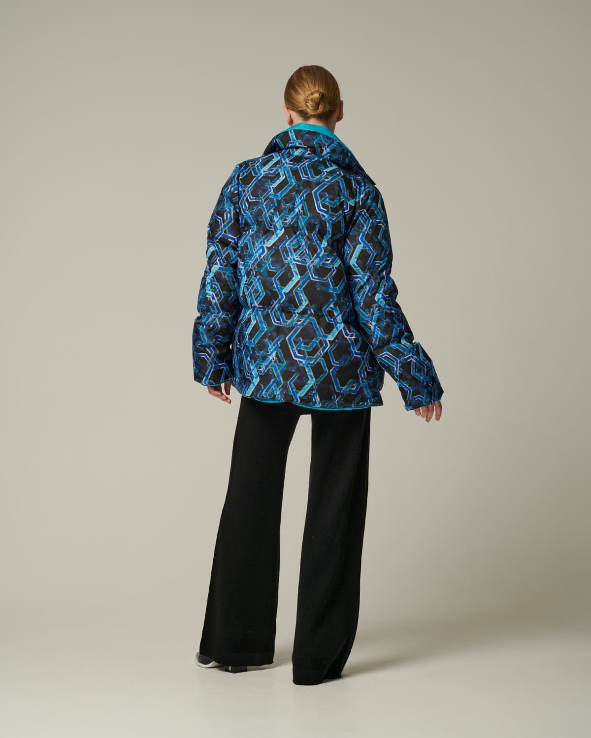 двусторонняя пуховая куртка с принтом